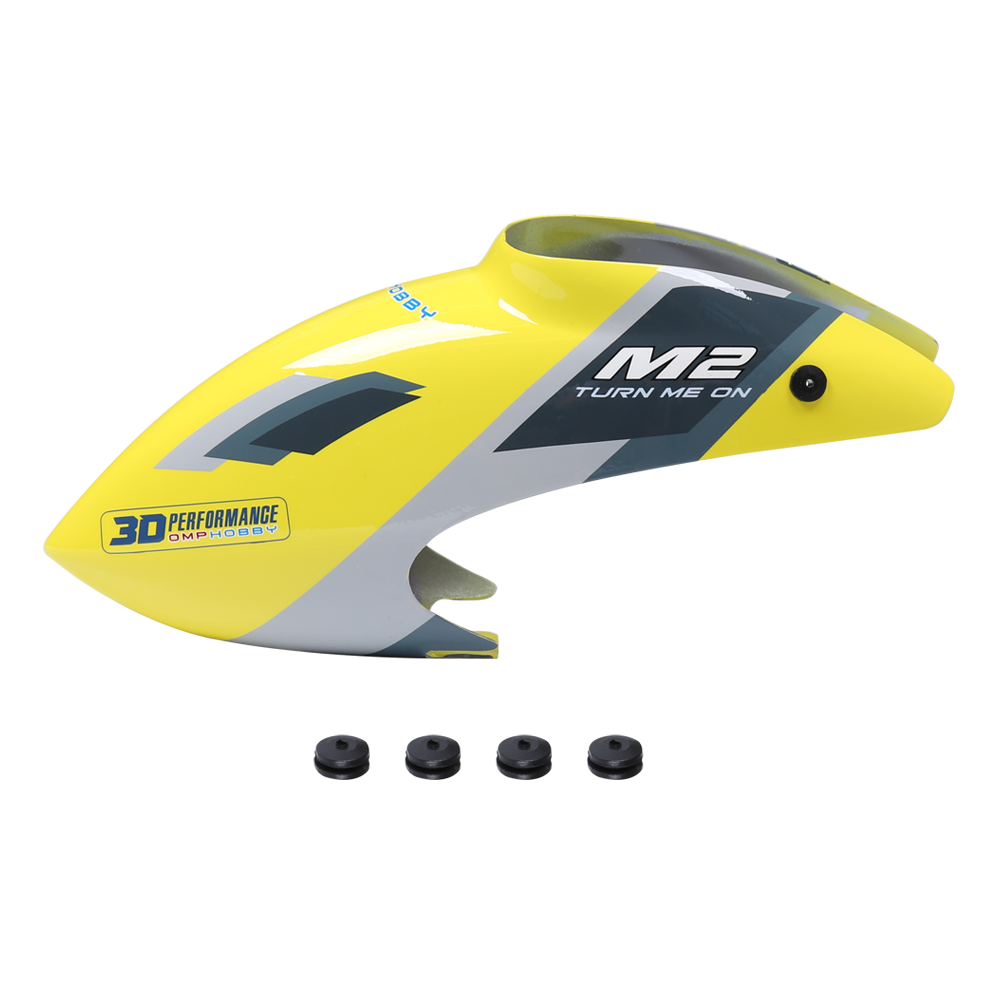 OSHM2323Y OMPHOBBY M2 EVO Canopy set-Racing Yellow