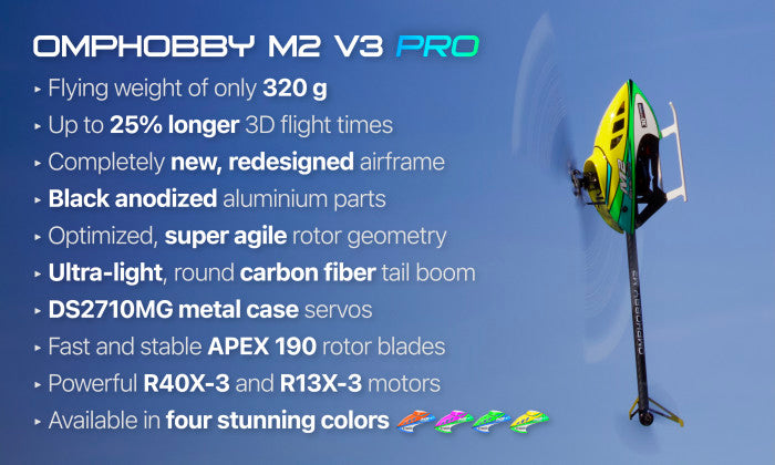 OMPHOBBY 3D Helicopter M2 V3 PRO (deposit)