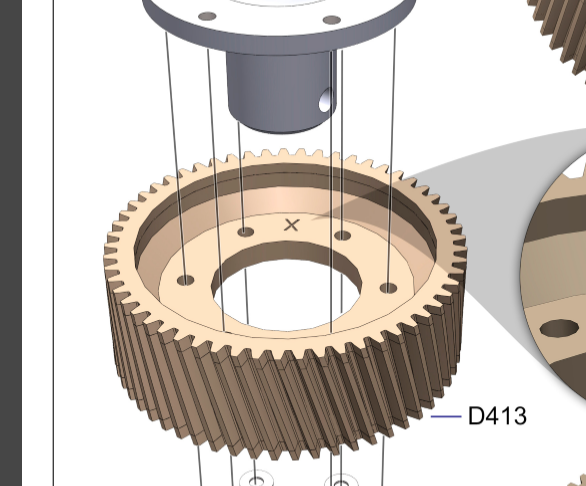 D413 high power main gear wheel 57Z